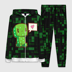 Женский 3D-костюм Minecraft Creeper, цвет: 3D-белый