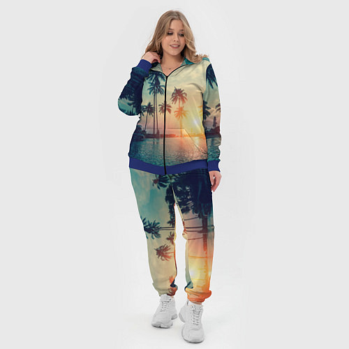 Женский костюм Пальмы / 3D-Синий – фото 4