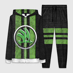 Женский 3D-костюм Skoda Green Logo Z, цвет: 3D-белый