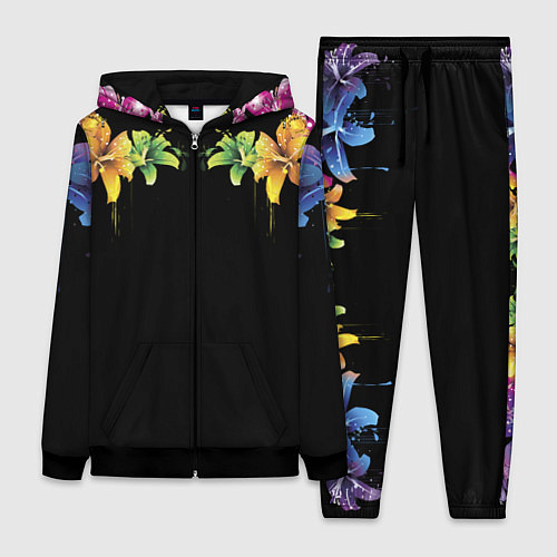 Женский костюм Цветы / 3D-Черный – фото 1