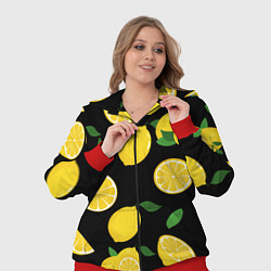 Женский 3D-костюм Лимоны на чёрном, цвет: 3D-красный — фото 2
