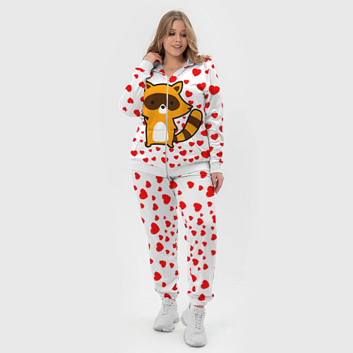 Женский костюм Енот в сердечках / 3D-Белый – фото 4