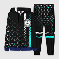 Женский 3D-костюм МЕРСЕДЕС AQUA BLACK GRADIENT, цвет: 3D-синий