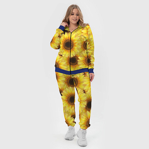 Женский костюм Подсолнухи в поле / 3D-Синий – фото 4