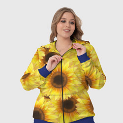 Женский 3D-костюм Подсолнухи в поле, цвет: 3D-синий — фото 2