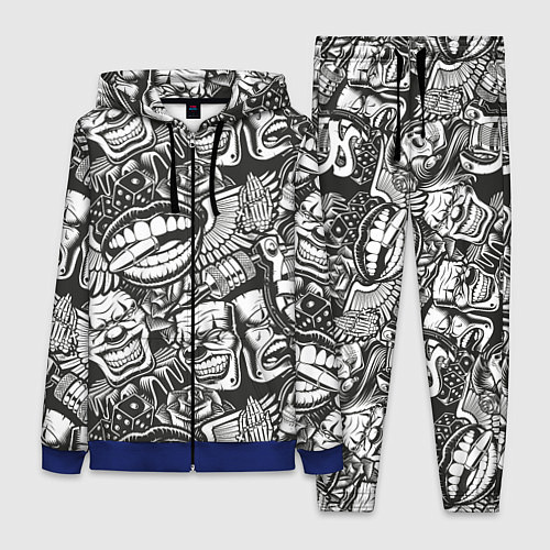 Женский костюм Тату ретро / 3D-Синий – фото 1