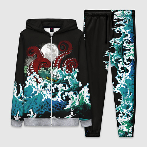 Женский костюм Корабль на Волнах Кракен / 3D-Меланж – фото 1