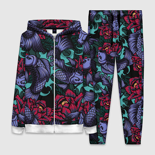 Женский костюм Японские карпы / 3D-Белый – фото 1