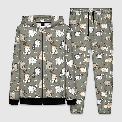 Женский костюм Кошечки с рыбками / 3D-Черный – фото 1