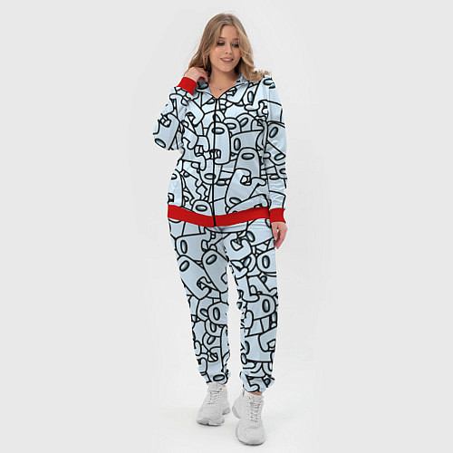Женский костюм Among us mem / 3D-Красный – фото 4
