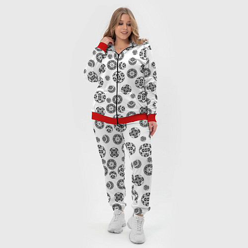 Женский костюм Черно-белый геометрический узор / 3D-Красный – фото 4