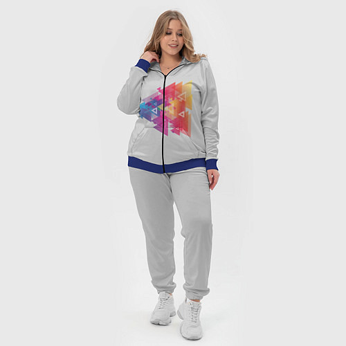 Женский костюм Цветные треугольники / 3D-Синий – фото 4