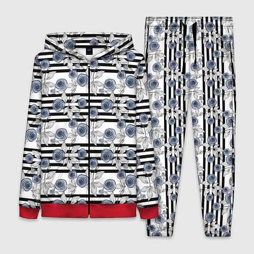 Женский костюм Акварельный полосатый узор / 3D-Красный – фото 1