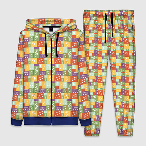 Женский костюм Музыкальные Ноты / 3D-Синий – фото 1