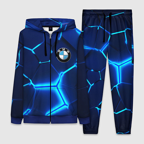 Женский костюм BMW LOGO 3Д ПЛИТЫ ГЕОМЕТРИЯ / 3D-Синий – фото 1