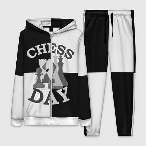 Женский костюм Шахматный День / 3D-Белый – фото 1