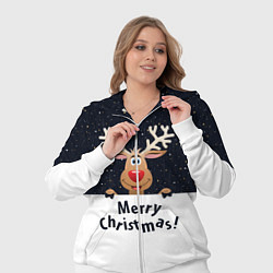 Женский 3D-костюм Новогодний Оленёнок Рудольф, цвет: 3D-белый — фото 2