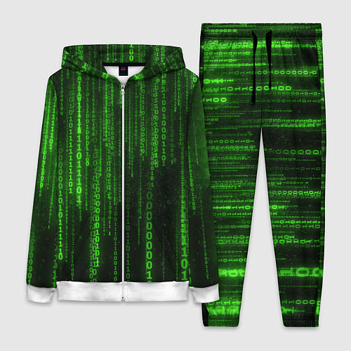 Женский костюм Матрица двоичный код / 3D-Белый – фото 1