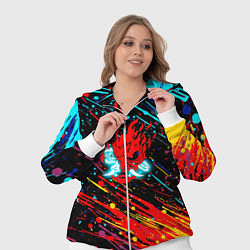 Женский 3D-костюм Cyberpunk 2077 Цветные брызги, цвет: 3D-белый — фото 2