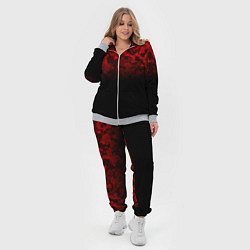 Женский 3D-костюм BLACK RED CAMO RED MILLITARY, цвет: 3D-меланж — фото 2