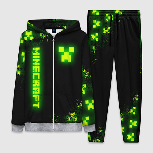 Женский костюм MINECRAFT NEON LOGO CREEPER / 3D-Меланж – фото 1