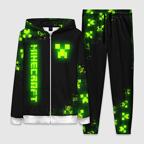 Женский костюм MINECRAFT NEON LOGO CREEPER / 3D-Белый – фото 1