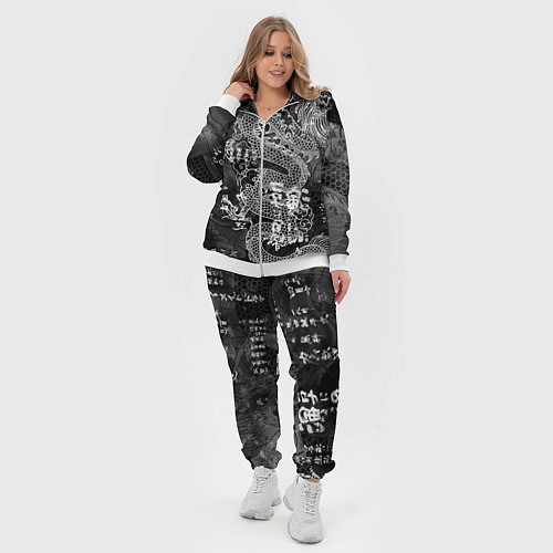 Женский костюм Dragon Fire Иероглифы Японский Дракон / 3D-Белый – фото 4