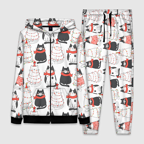 Женский костюм НОВОГОДНИЕ КОТИКИ 2022 / 3D-Черный – фото 1