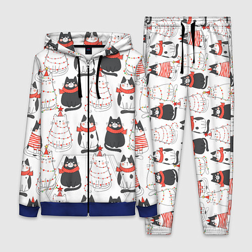 Женский костюм НОВОГОДНИЕ КОТИКИ 2022 / 3D-Синий – фото 1