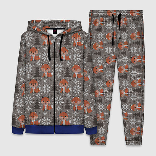 Женский костюм Вязанные лисички / 3D-Синий – фото 1