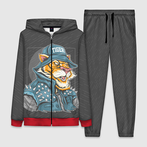 Женский костюм Крутой тигр cool tiger / 3D-Красный – фото 1