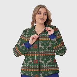 Женский 3D-костюм Новогодний свитер c оленями 1, цвет: 3D-синий — фото 2