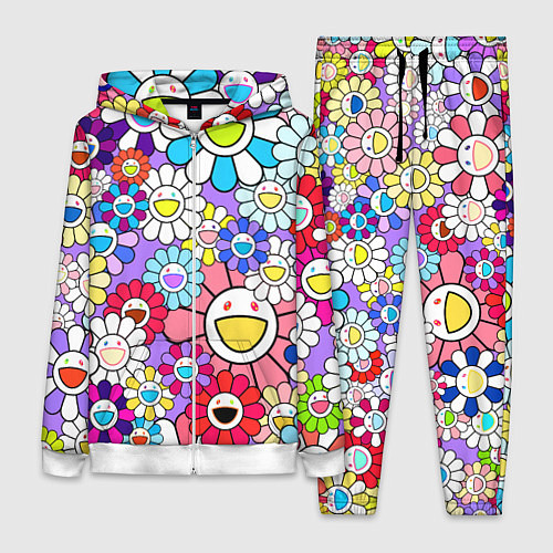Женский костюм Цветы Takashi Murakami / 3D-Белый – фото 1