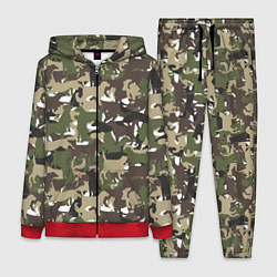 Женский 3D-костюм Камуфляж из Собак Camouflage, цвет: 3D-красный