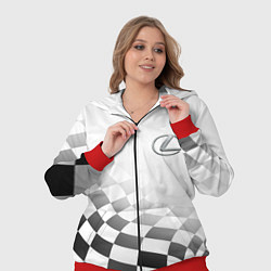 Женский 3D-костюм Lexus, Лексус спорт финишный флаг, цвет: 3D-красный — фото 2