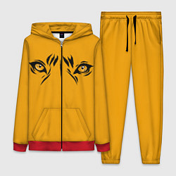 Женский 3D-костюм Взгляд тигра fire theme, цвет: 3D-красный