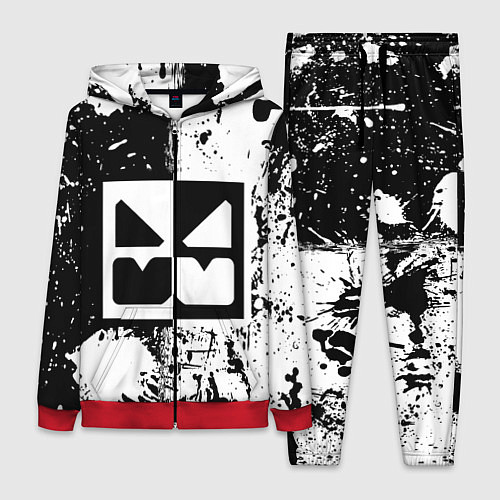 Женский костюм GEOMETRY DASH BLACK & WHITE SMILE / 3D-Красный – фото 1