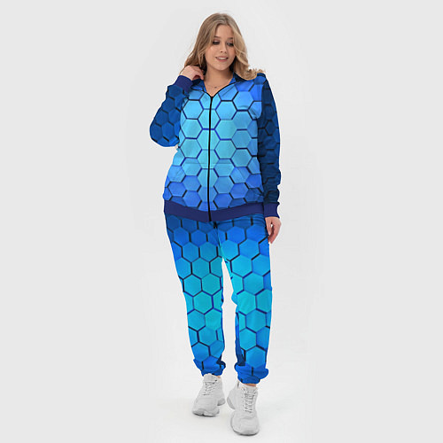 Женский костюм Неоновые 3D ПЛИТЫ / 3D-Синий – фото 4