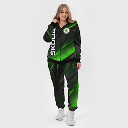 Женский 3D-костюм SKODA GEOMETRY STRIPES GREEN NEON, цвет: 3D-черный — фото 2