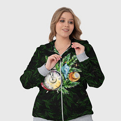 Женский 3D-костюм Пока Часы 12 бьют Новогодний Паттерн, цвет: 3D-меланж — фото 2