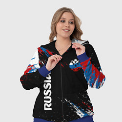 Женский 3D-костюм Russia Штрихи в цвет Флага, цвет: 3D-синий — фото 2
