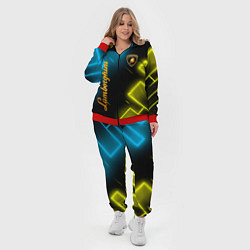 Женский 3D-костюм Lamborghini - Неоновые фигуры, цвет: 3D-красный — фото 2