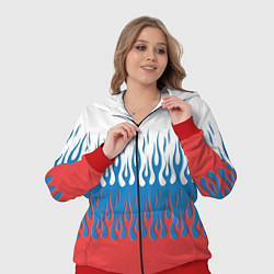 Женский 3D-костюм Флаг России пламя, цвет: 3D-красный — фото 2