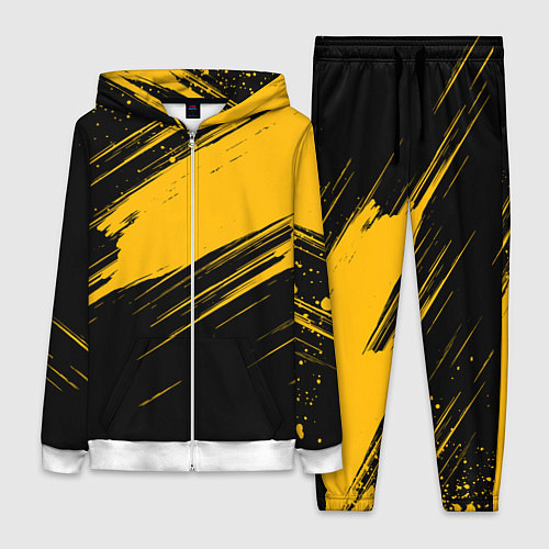 Женский костюм Black and yellow grunge / 3D-Белый – фото 1