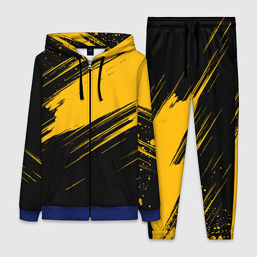 Женский костюм Black and yellow grunge / 3D-Синий – фото 1