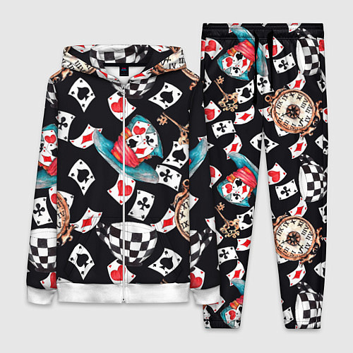 Женский костюм Алиса в стране чудес - карты / 3D-Белый – фото 1