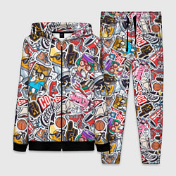 Женский 3D-костюм Рисунок колледж, цвет: 3D-черный