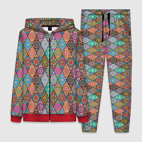 Женский костюм Мандалы Текстура / 3D-Красный – фото 1