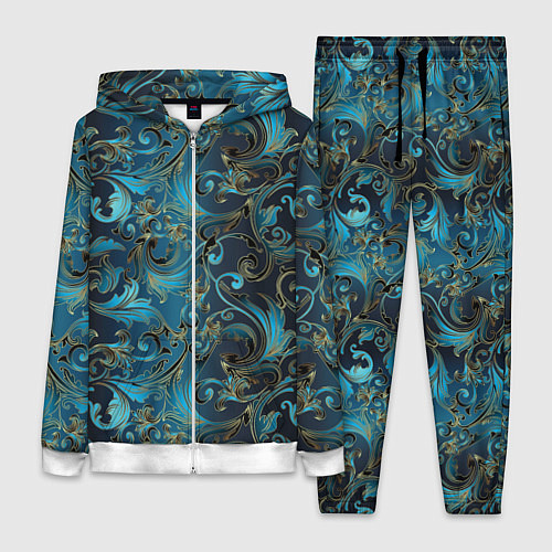 Женский костюм Blue Abstract Узоры / 3D-Белый – фото 1