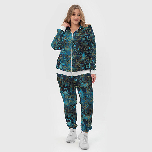 Женский костюм Blue Abstract Узоры / 3D-Белый – фото 4